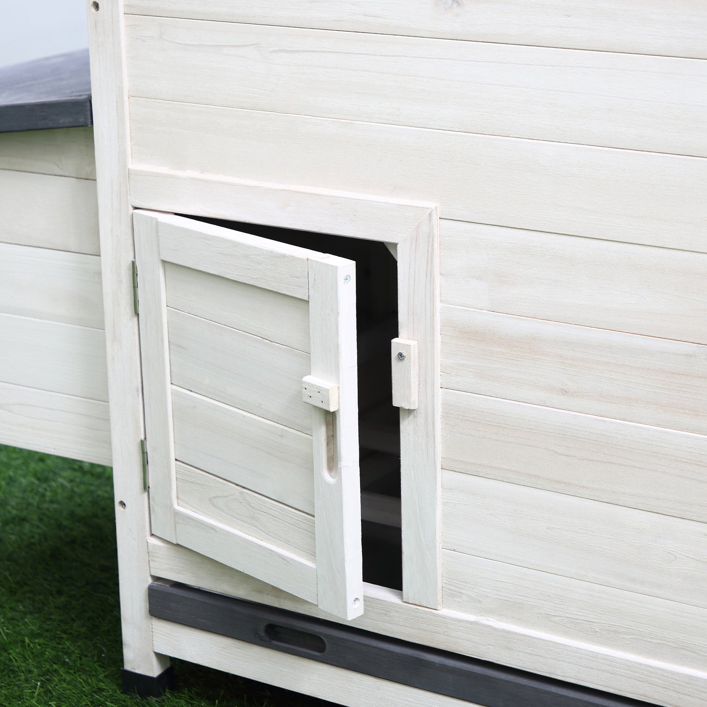 Pawhut Gallinero Exterior 2 Niveles Con Caja Nido Bandeja 166x124x112 Cm Gris Y_4