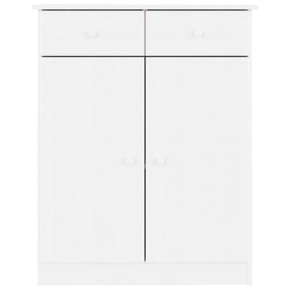 Mueble Zapatero Alta Madera Maciza De Pino Blanco 77x35x96 Cm / Vetonek_4