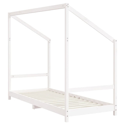 Estructura De Cama Para Niños Madera De Pino Blanco 80x200 Cm / Vetonek_5
