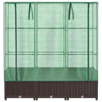 Arriate Con Cubierta Invernadero Aspecto Ratán 120x40x138 Cm_3