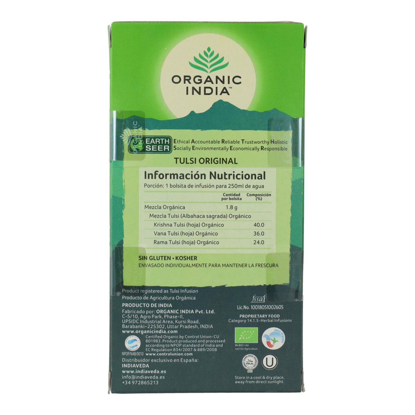 Tulsi Original Orgânico Índia 25 saquetas