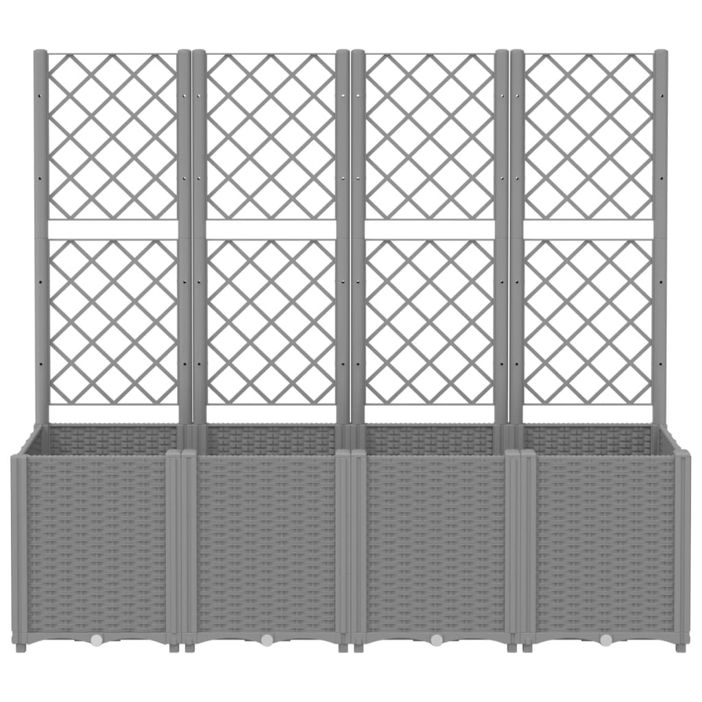 Jardinera Con Enrejado Pp Gris Claro 160x40x140 Cm_2