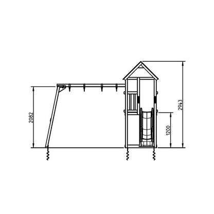 Parque Infantil Masgames Kiosk L Con Columpio Doble._3