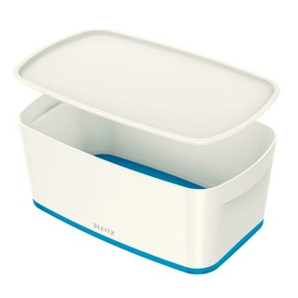 Caja De Almacenamiento Leitz Mybox Wow Pequeña Azul Con Tapa Blanca Abs (31,8 X 12,8 X 19,1 Cm)_0