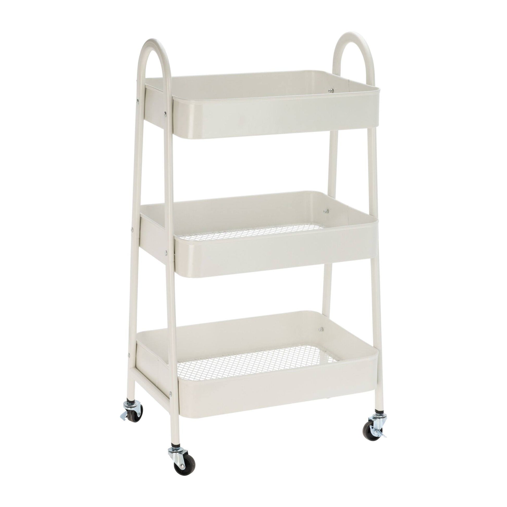 Well Home Carro De Cocina Blanco Con 3 Cestas Y Ruedas H.79,5cm_0