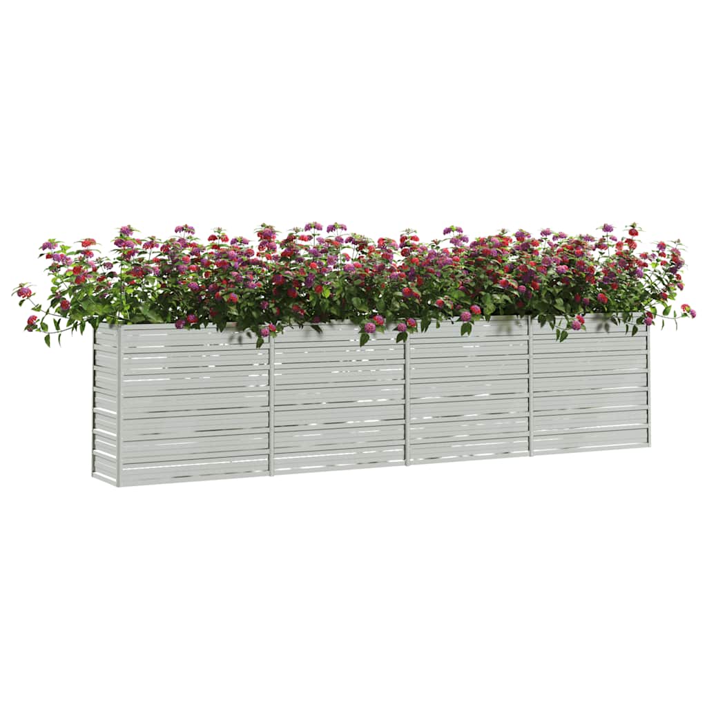 Arriate De Acero Galvanizado Plateado 320x40x77 Cm_2