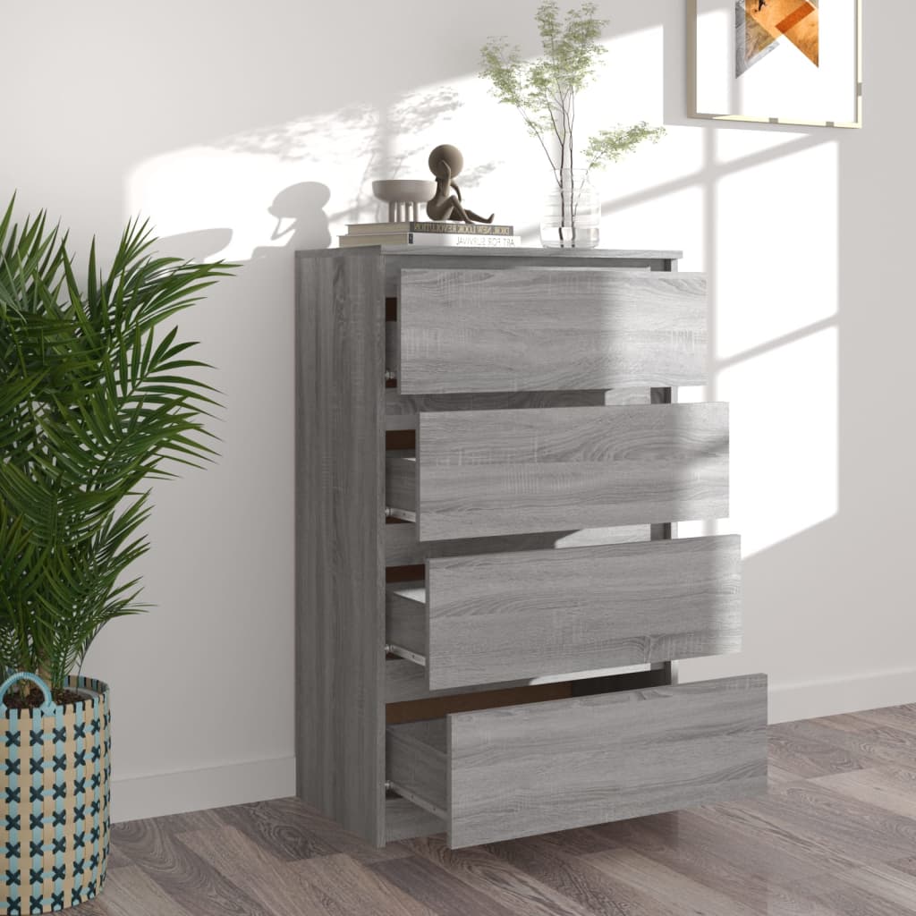 Aparador De Madera Contrachapada Sonoma Gris 60x35x98,5 Cm / Vetonek_1