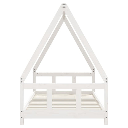 Estructura De Cama Para Niños Madera De Pino Blanco 90x190 Cm / Vetonek_5