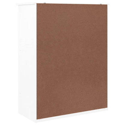 Mueble Zapatero Alta Madera Maciza De Pino Blanco 77x35x96 Cm / Vetonek_2