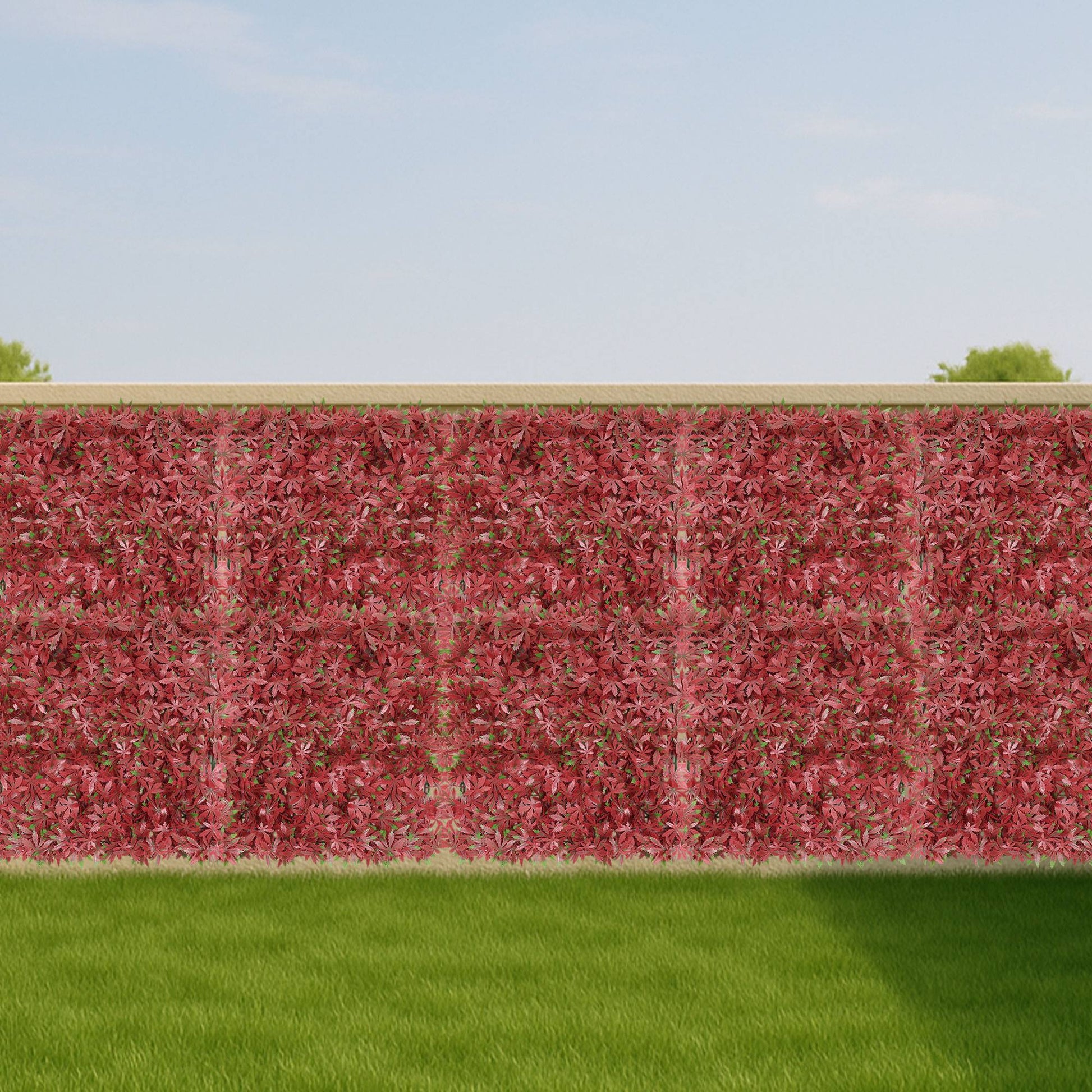 Jardín Vertical Artificial 100x100cm Well Home Con Flores Rosas Y Verdes_3