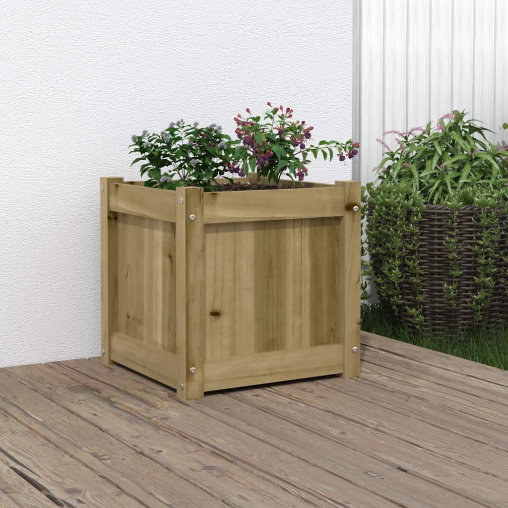 Jardinera Madera Maciza De Pino Impregnada 40x40x40 Cm_1