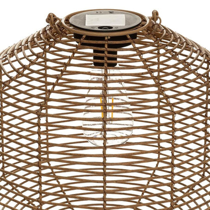 Wellhome Lámpara Solar Ratán Beige Ø30cm_4