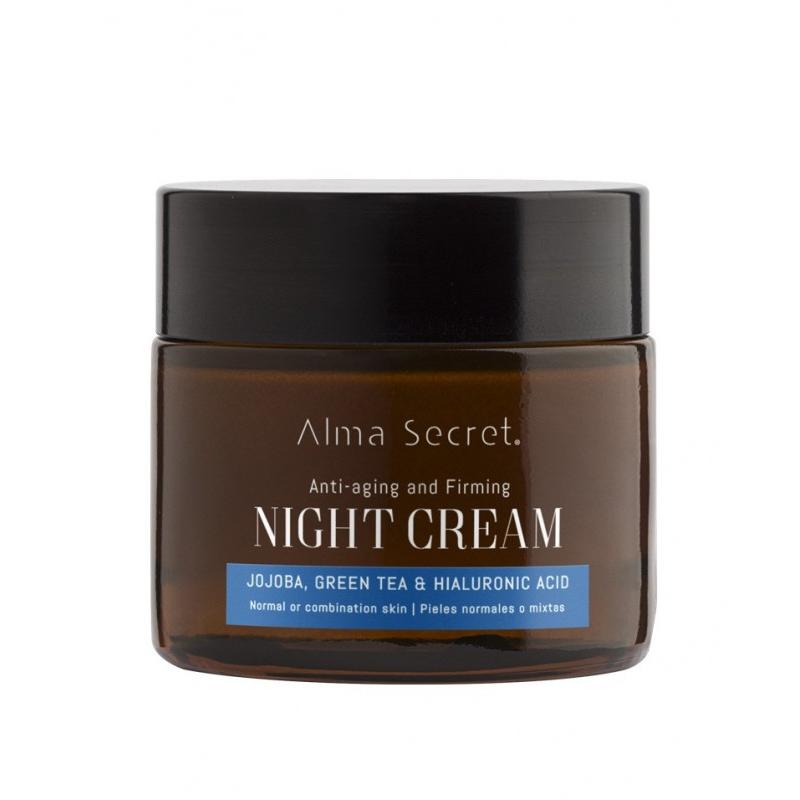 Alma Secret Creme de Noite Reparador Anti-envelhecimento com Jojoba, Chá Verde e Ácido Hialurónico 50 ml
