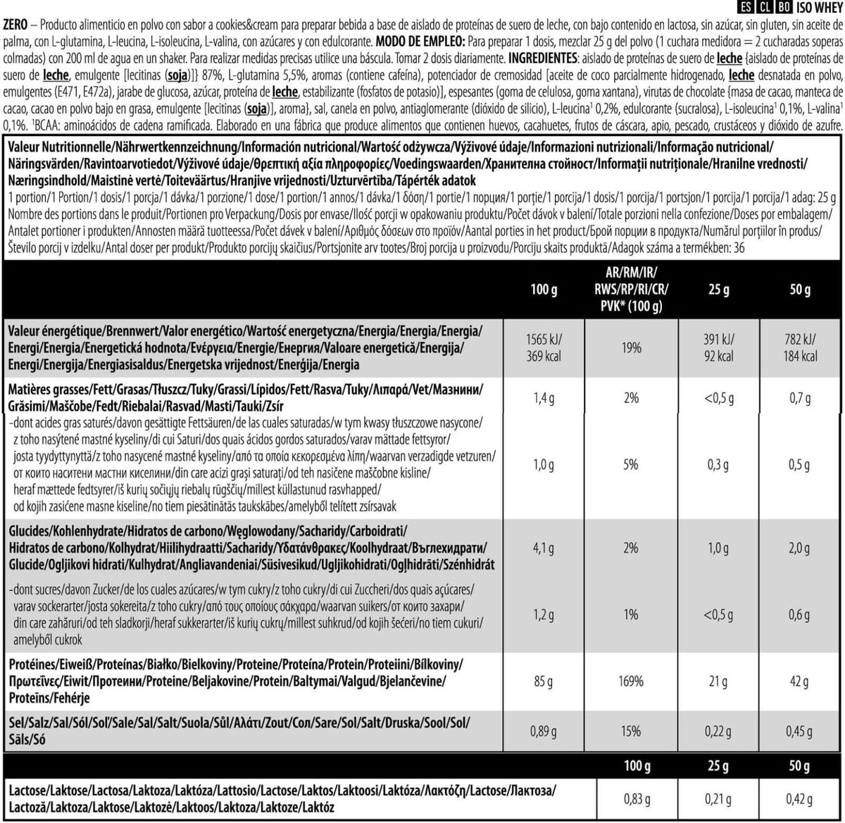 Iso Whey Zero - 908g - Cookies & Cream - Proteína De Aislado De Suero Isolate - Biotech Usa_5
