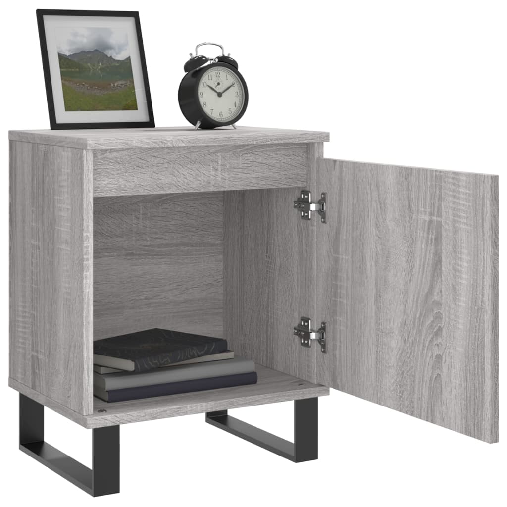 Mesita De Noche Madera De Ingeniería Gris Sonoma 40x30x50 Cm_2