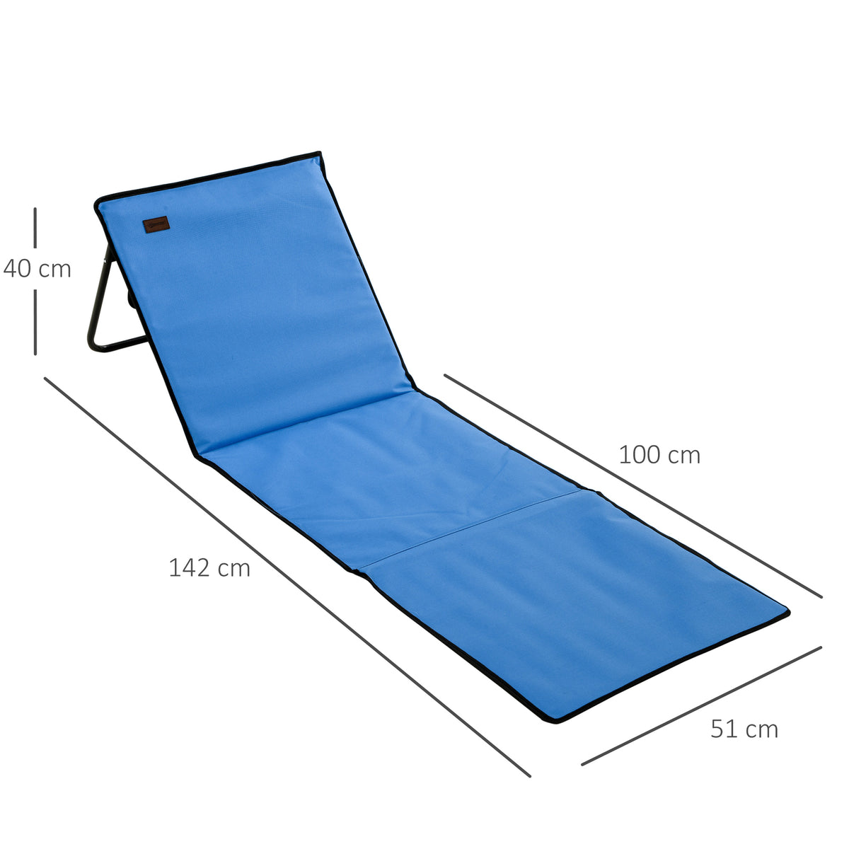 Esterillas De Playa Outsunny Acero, Tela Oxford Azul 142x51x40 Cm_2