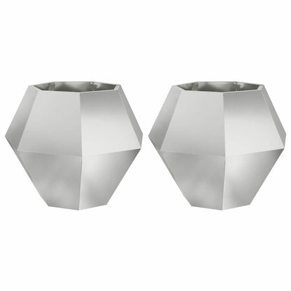 Jardinera 2 Uds. Plateado 75 X 75 X 60 Cm Acero Galvanizado_0