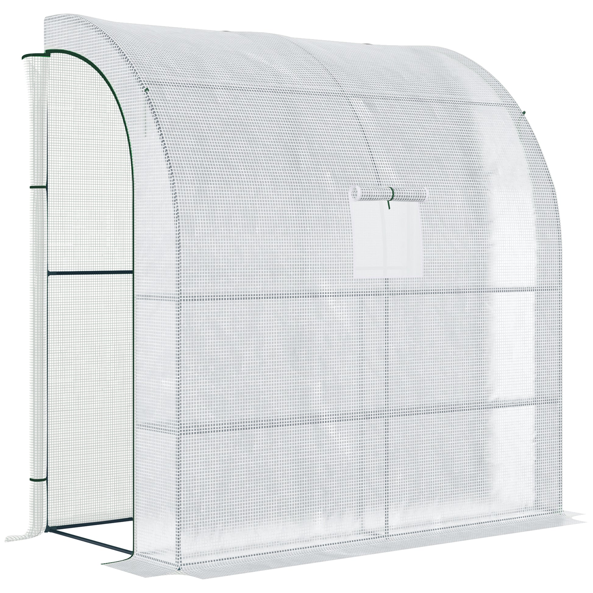 Outsunny Invernadero Pequeño Con Estantes De 3 Niveles 200x100x215 Cm Blanco_0