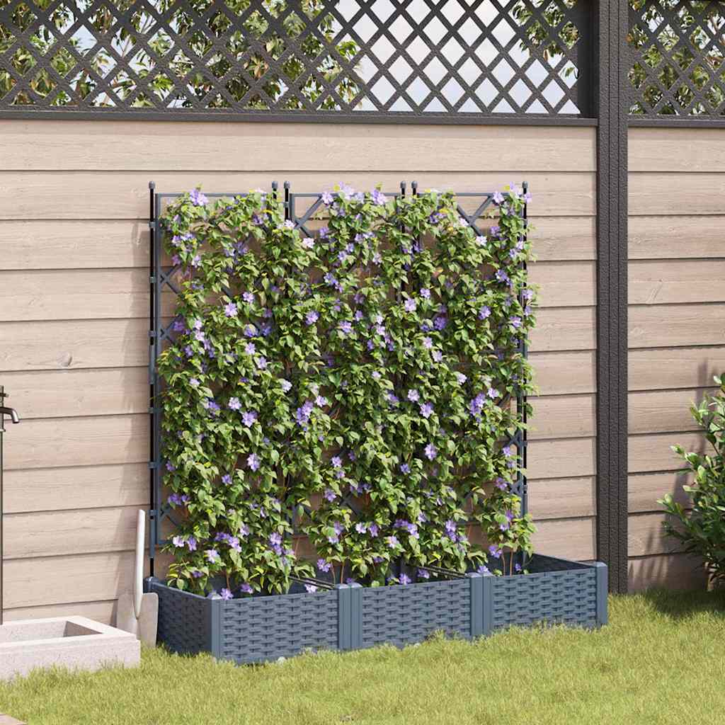 Macetero De Jardín 3 Uds. Gris Claro 120 X 40 X 125,5 Cm Pp_1