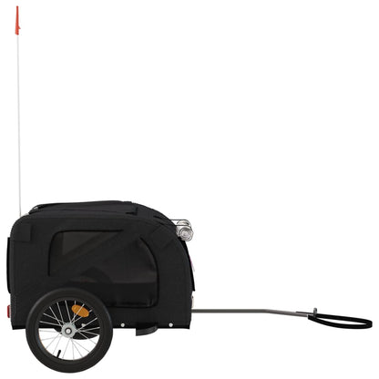 Remolque De Bicicleta Mascotas Hierro Tela Oxford Negro_5
