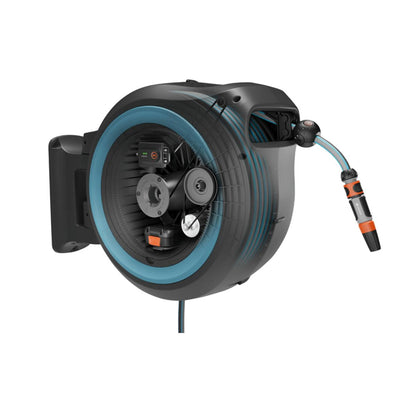 Enrolador de mangueira de parede Gardena PowerRoll XL de 35 m operado por bateria