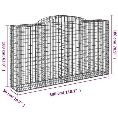Cestas De Gaviones 9 Uds Forma De Arco Hierro 300x50x160/180 Cm_5