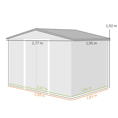 Outsunny Caseta De Jardín Exterior 4,9 M² 277x195x192 Cm Con Puerta Corredera_2