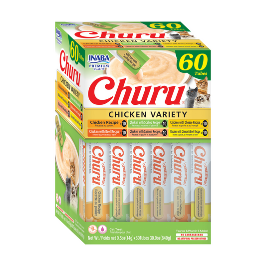 Variedades de Frango Churu Snack cremoso para gatos 60x14 g
