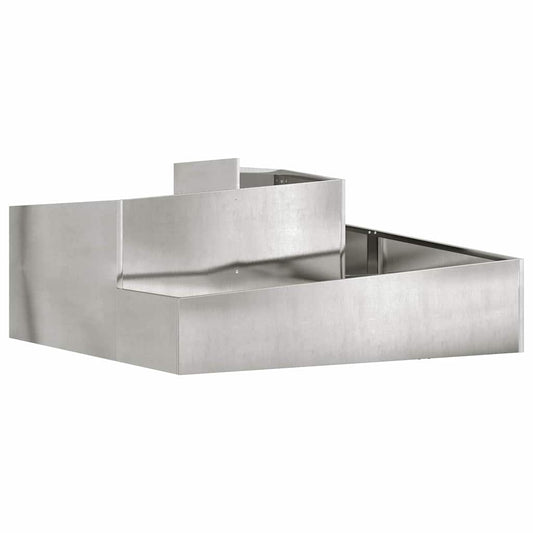 Macetero De Jardín Plateado 100 X 100 X 50 Cm Acero Inoxidable_0