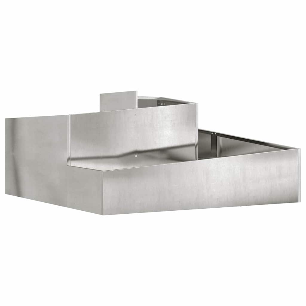 Macetero De Jardín Plateado 100 X 100 X 50 Cm Acero Inoxidable_0