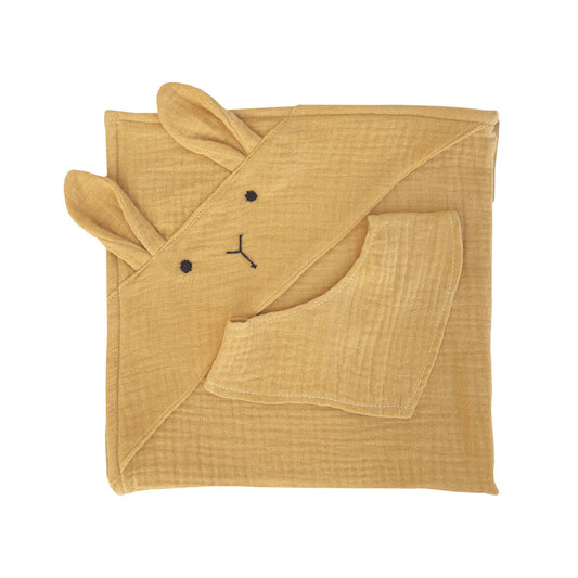 Set Toalla-bandana Muñeca Bunny Bobble Mostaza_0