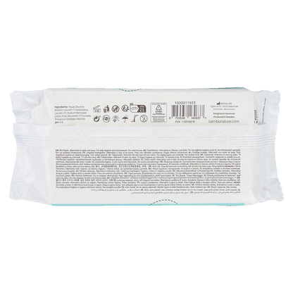 Toalhitas Húmidas Bambo Nature Sem Plástico 50 unidades