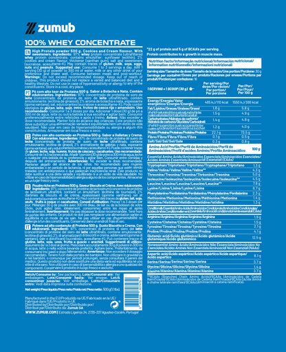 Zumub 100% Whey Concentrate 500 G - Cookies&cream_1