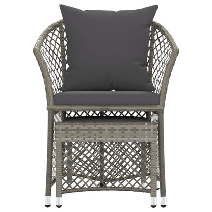 Vidaxl Set De Muebles De Jardín 2 Pzas Cojines Ratán Sintético Gris_3