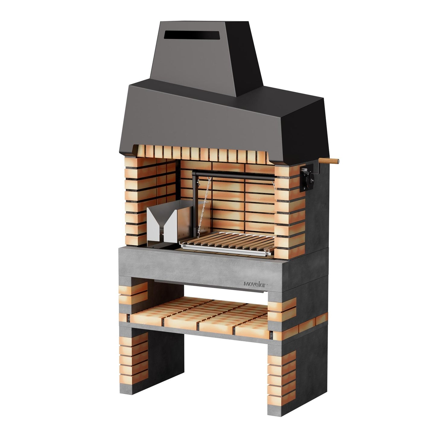 Cozinha exterior California Plus XL com churrasqueira, lava-loiça e fogão a gás Movelar