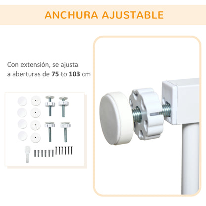 Pawhut Barrera De Seguridad Para Perros Extensible 75-103 Cm Con 2 Extensiones_5
