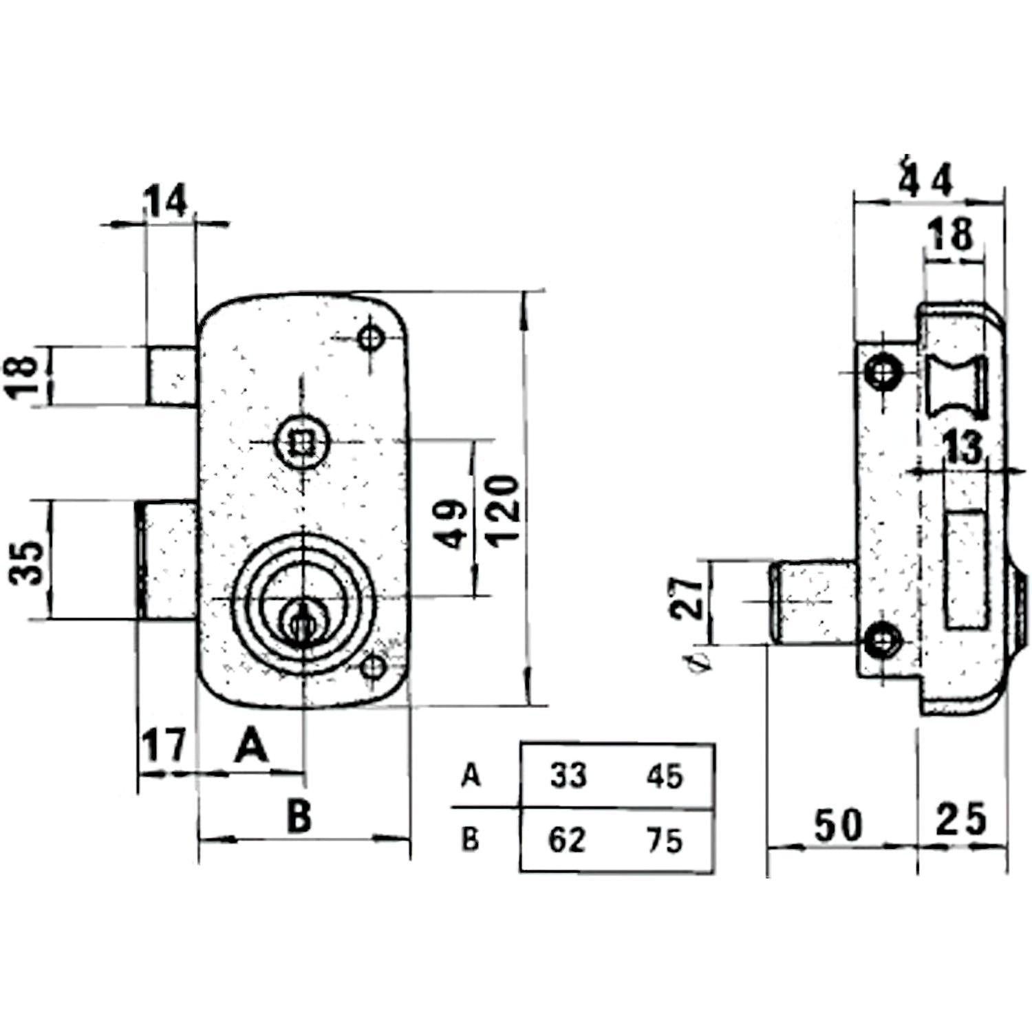Cerradura 5056-b-70-derecha He