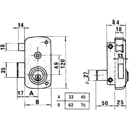 Cerradura 5056-b-70-derecha He