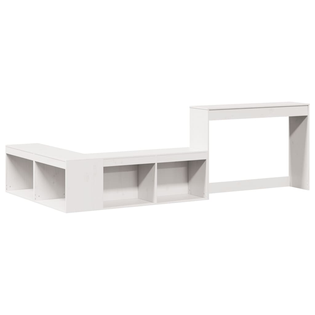 Mueble Con Escritorio Madera Maciza Pino 222x122x75 Cm_1