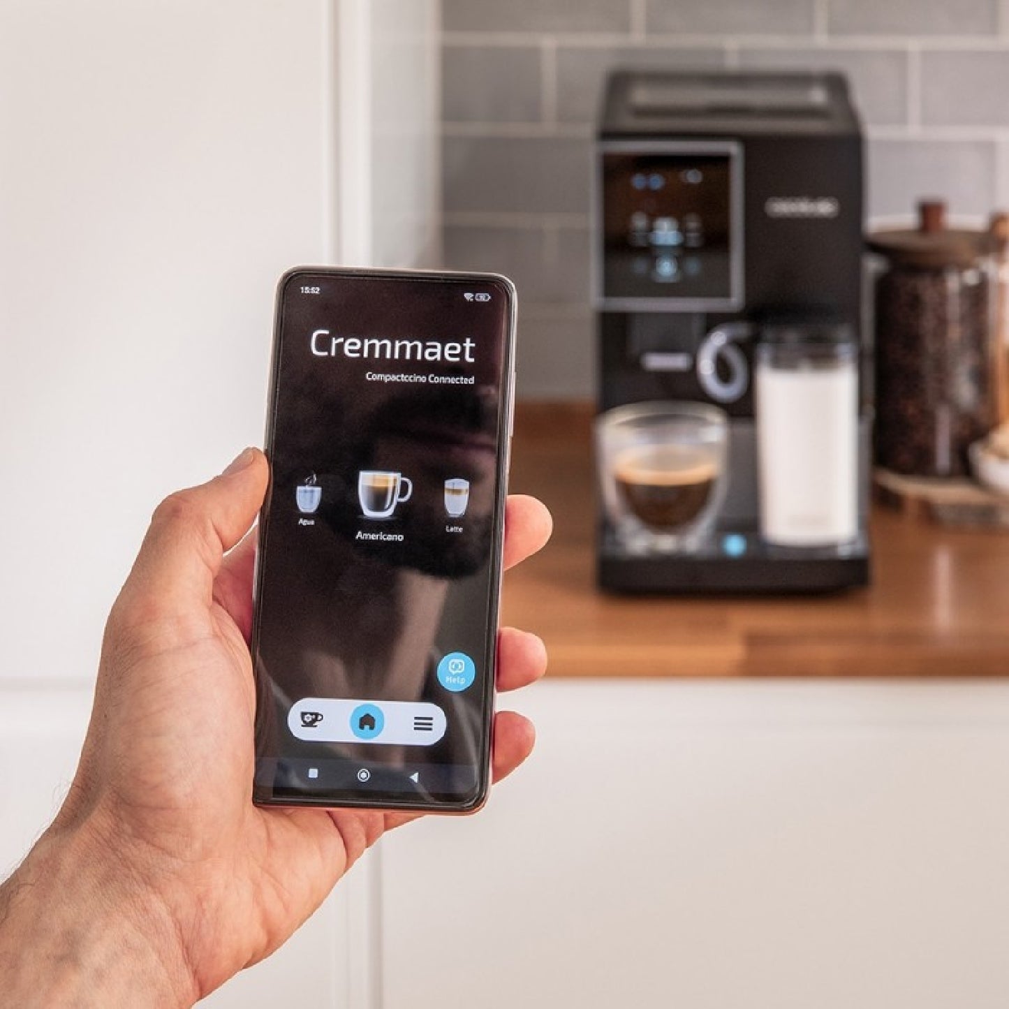 Cecotec Cafetera Superautomática Compacta Cremmaet Compactccino Connected Black Silver, 19 Bares, Pantalla, Wifi_2