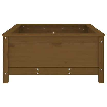 Jardinera Madera Maciza De Pino Marrón Miel 82,5x82,5x39 Cm_4