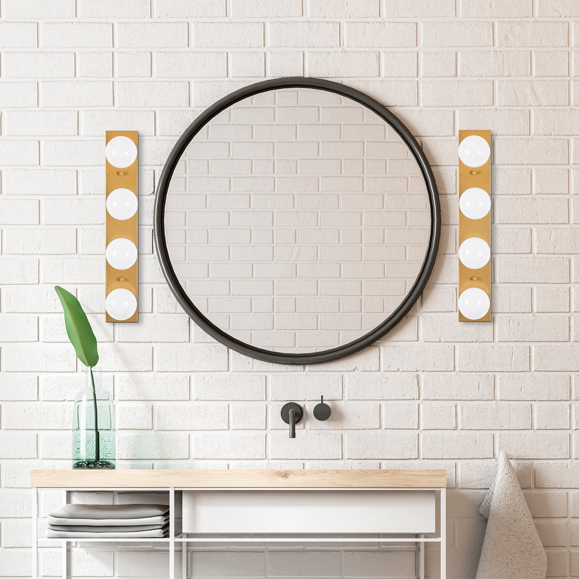 Aplique De Pared, Metal , Oro, 10x10x60, Casquillo 4 X E27 Max 40 W_3