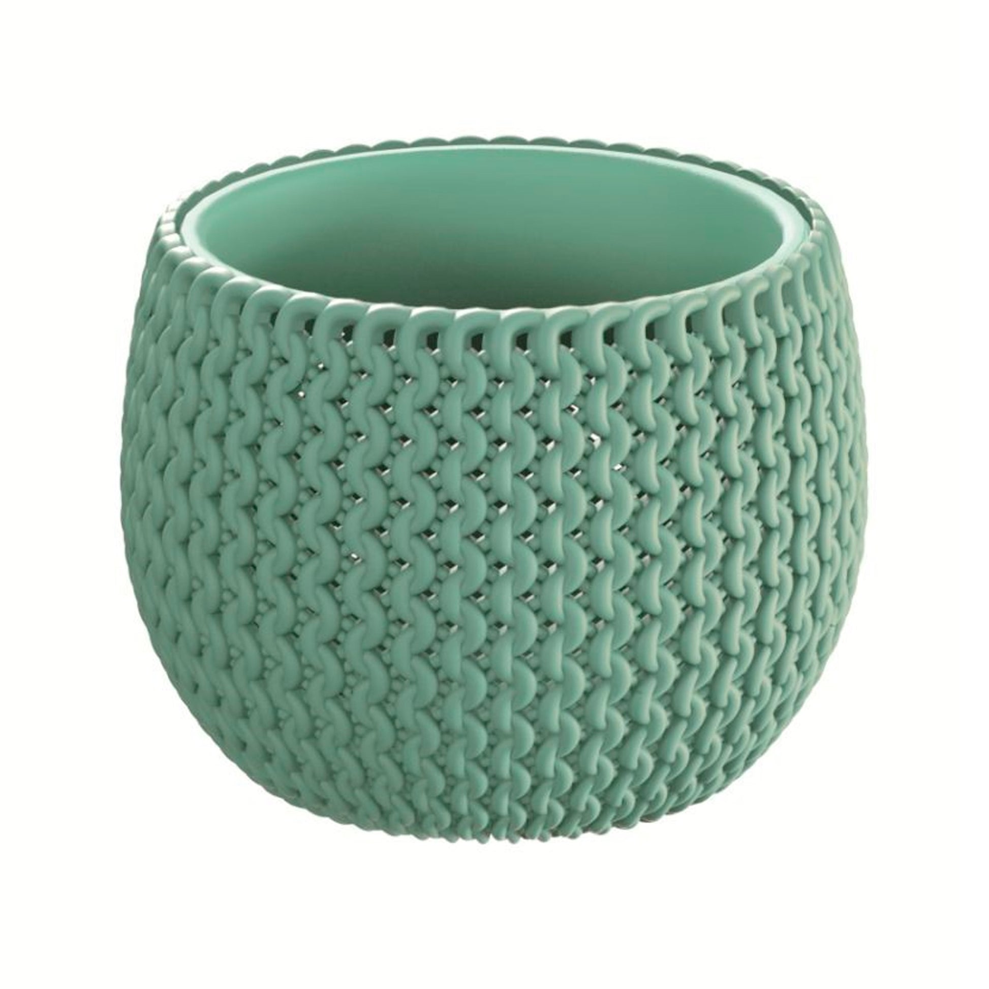 Maceta Redonda Con Deposito Splofy Bowl De Plastico En Color Salvia 14,4 (largo) X 14,4 (ancho) X 11 (altura) Cm_1