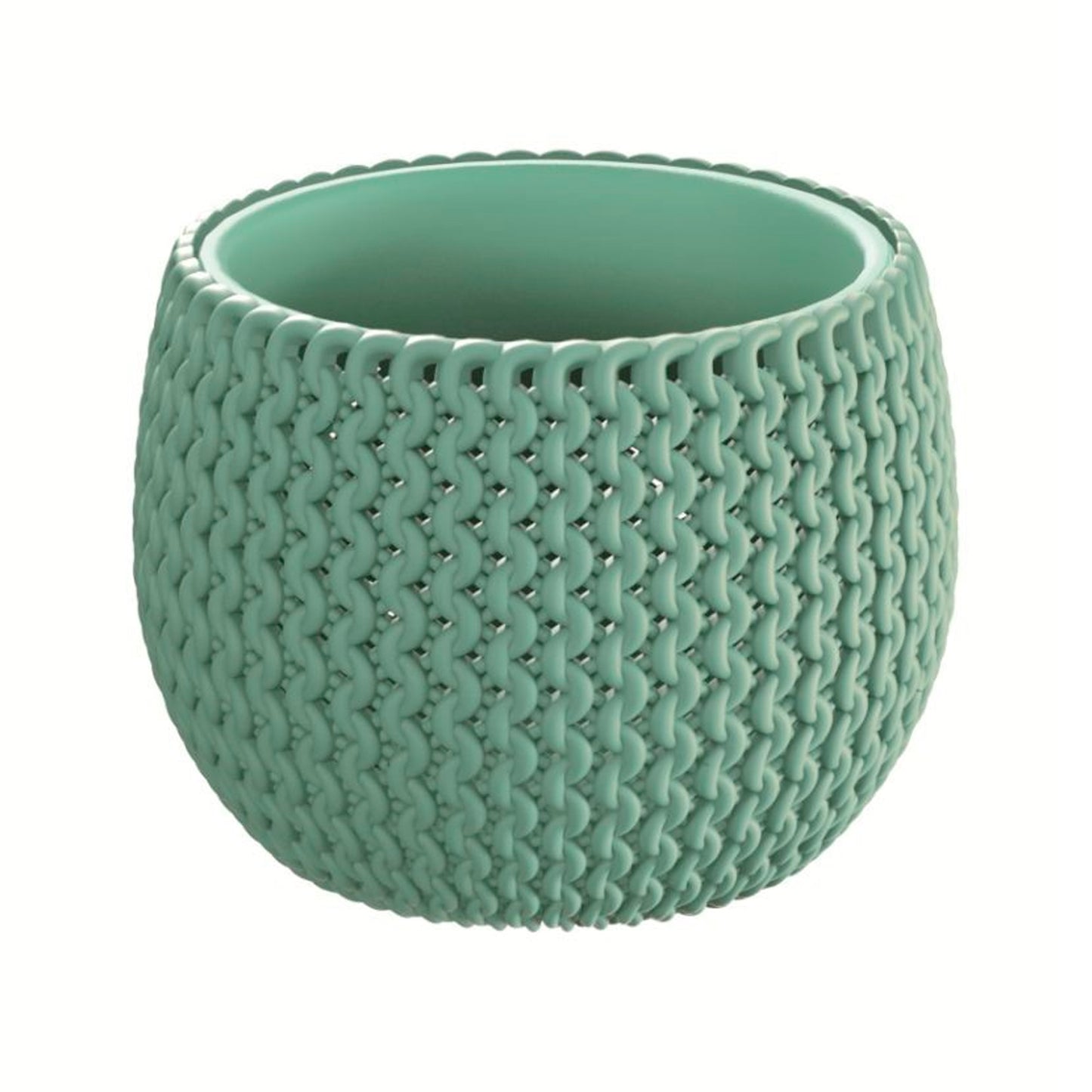 Maceta Redonda Con Deposito Splofy Bowl De Plastico En Color Salvia 47,8 (largo) X 47,8 (ancho) X 30 (altura) Cm_1