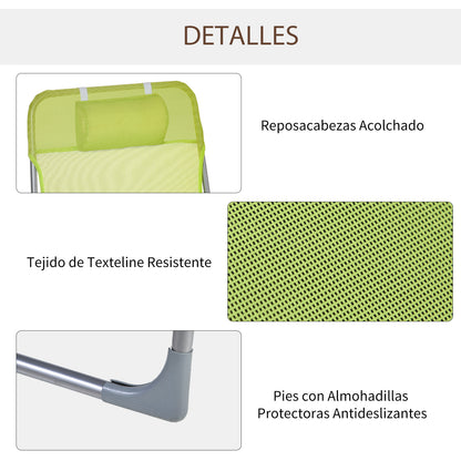 Outsunny Tumbona Plegable Y Reclinable Con Reposacabezas Y Respaldo Ajustable_5