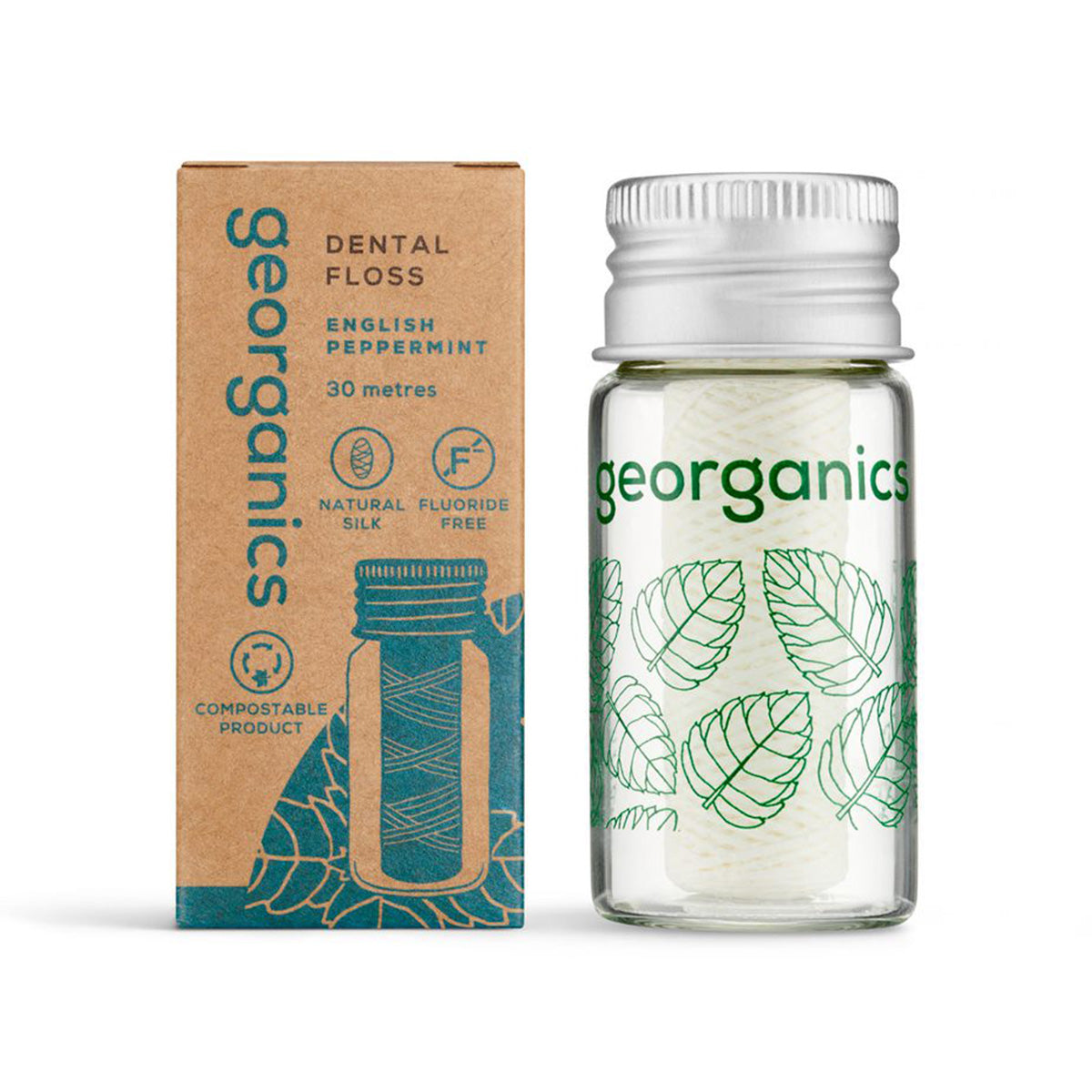 Fio dentário de seda - Menta, Georganics