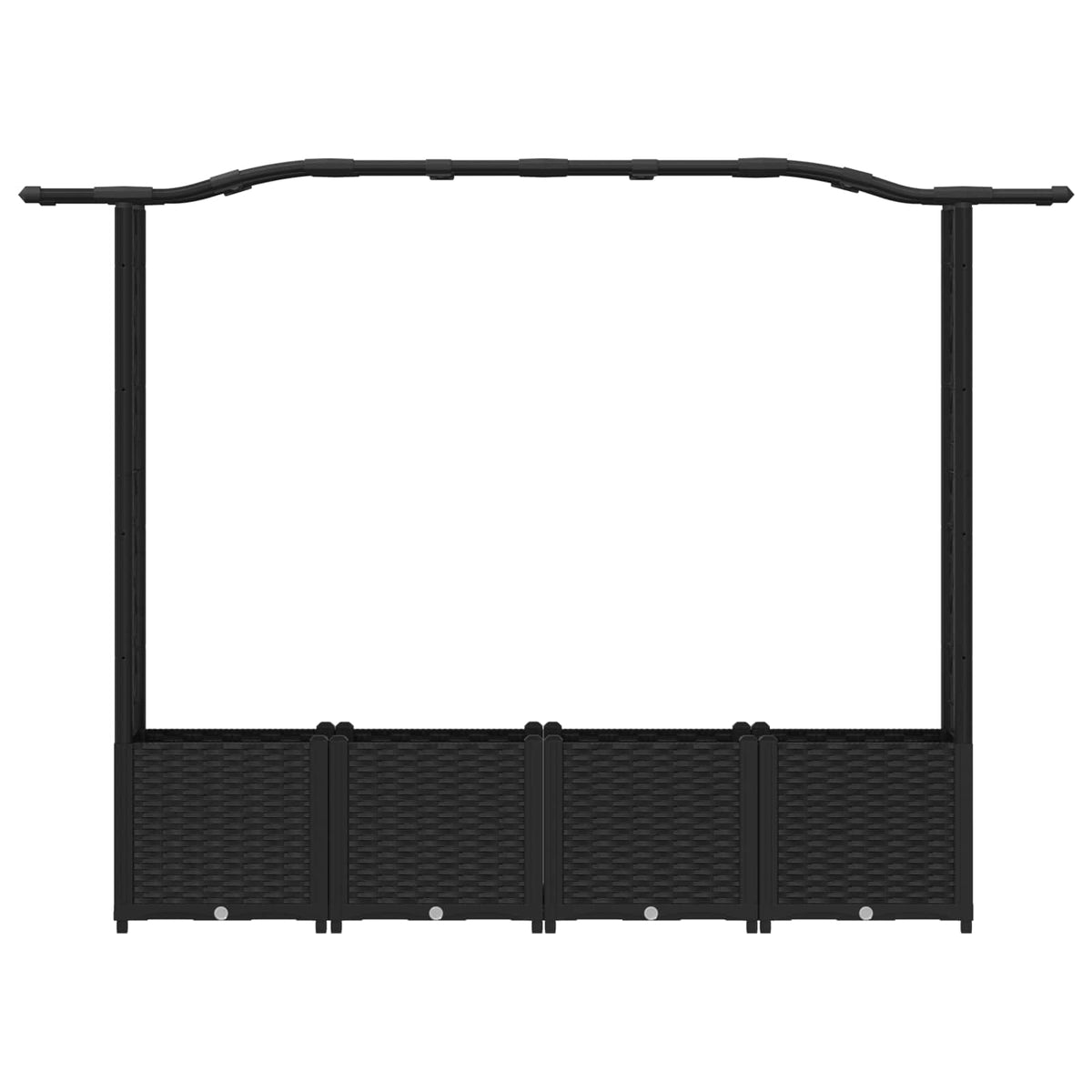 Cama Elevada Con Trellis Y Techo Negro 204 X 40 X 138 Cm Pp_3