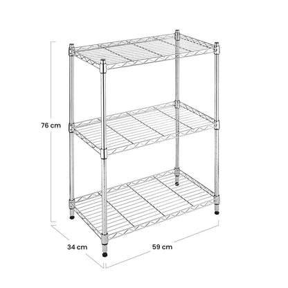 Estantería Metálica Con 3 Baldas Ajustables 76.2x58.9x34cm 240kg 7house_4