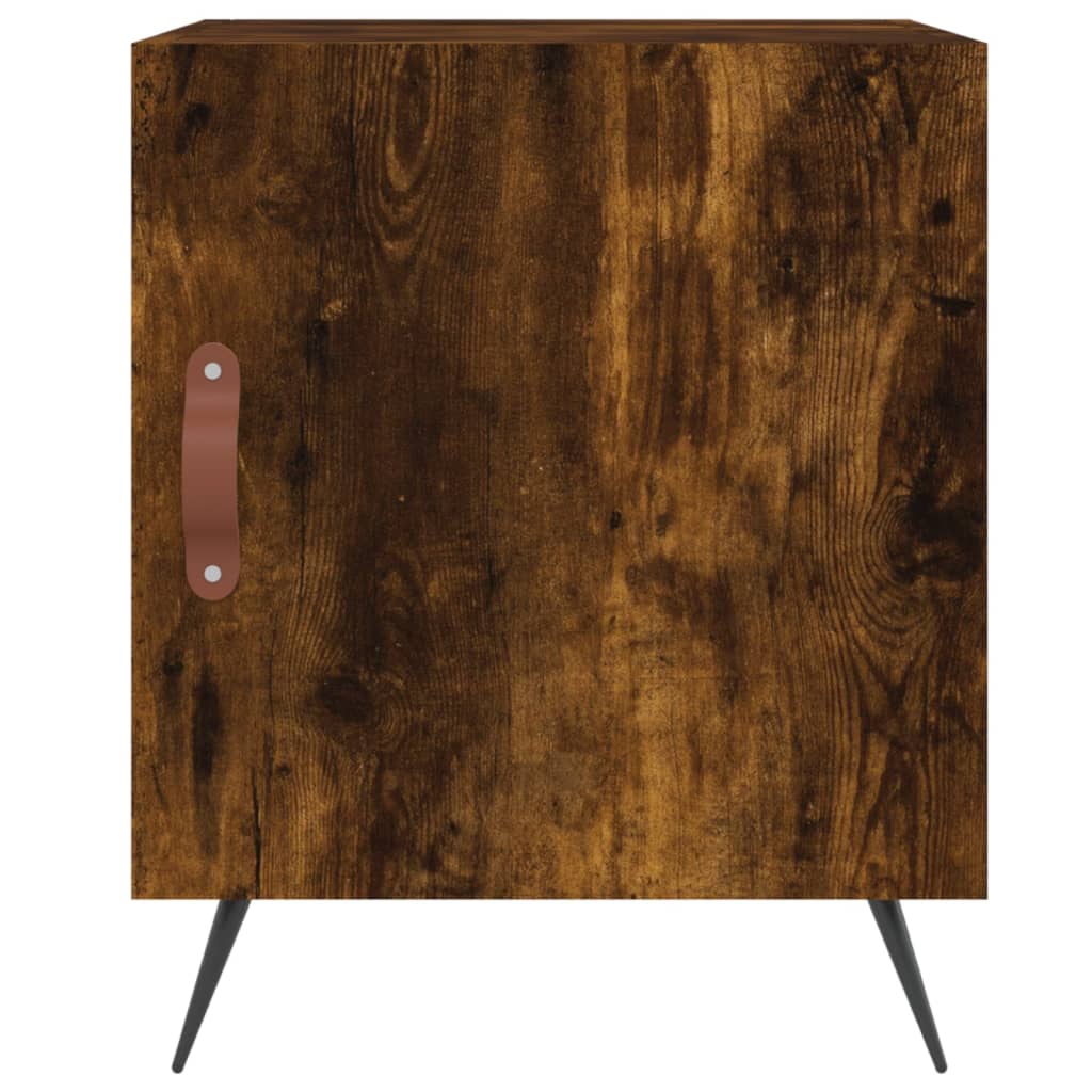 Mesita De Noche Madera De Ingeniería Roble Ahumado 40x40x50 Cm_2