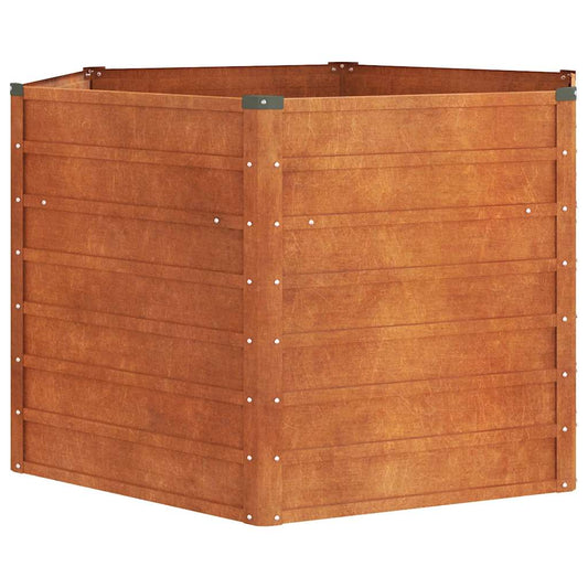 Arriate Oxidado De Acero Corten 129x129x77 Cm_0